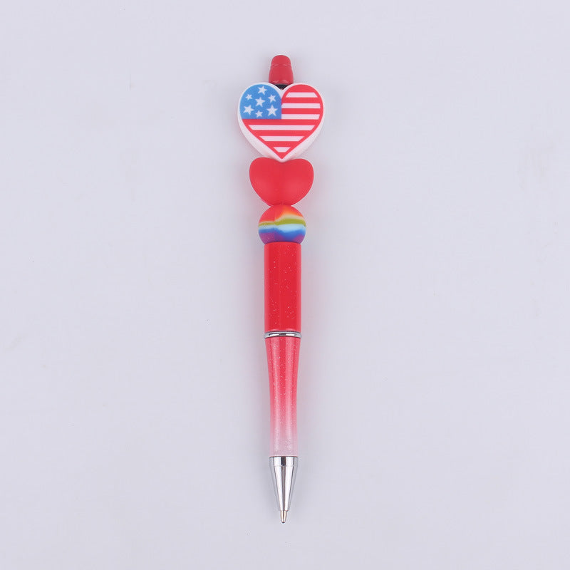 Wholesale Cartoon Love Series Beadable Silicone Beaded Ballpoint Pen